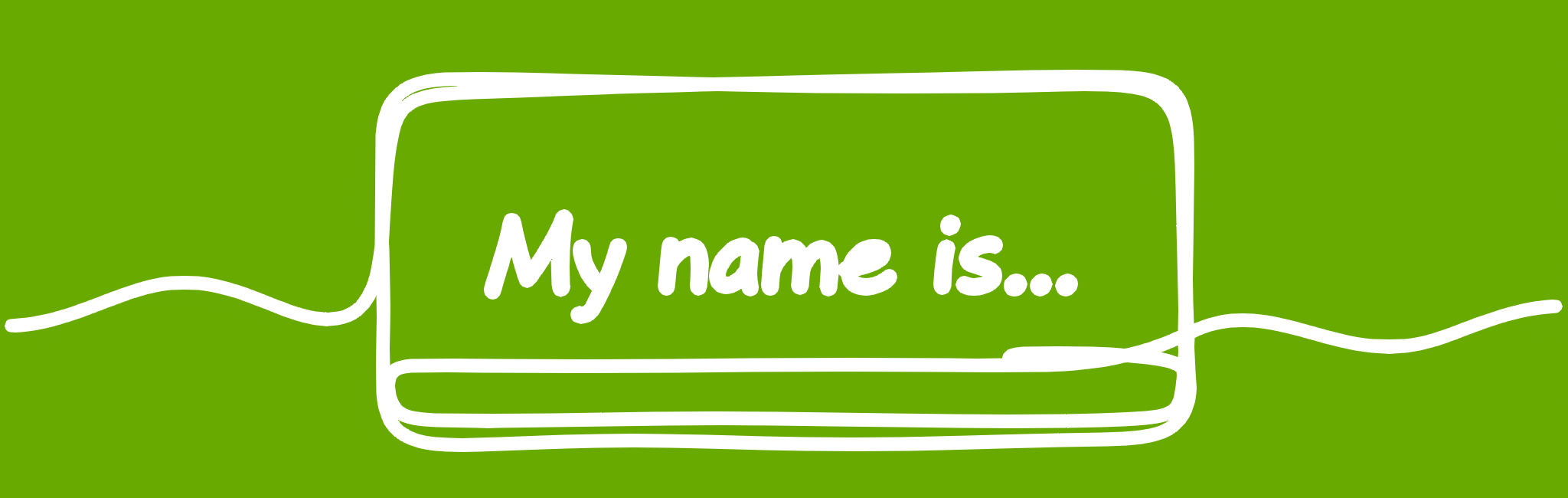 Name tag line art illustration